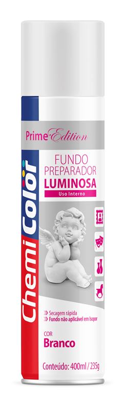 TINTA SPRAY LUMINOSA 400ML FUNDO BRANCO CHEMICOLOR