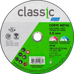 DISCO DE CORTE PARA FERRO 10”X3MMX1” AR302 CLASSIC NORTON