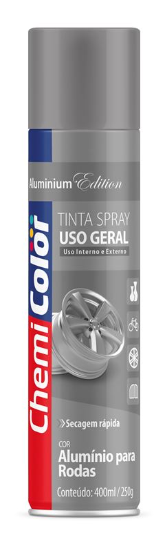 TINTA SPRAY USO GERAL 400M ALUMINIO PARA RODAS CHEMICOLOR