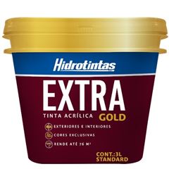 TINTA ACRILICA EXTERNA EXTRA GOLD 3L SERRADO HIDROTINTAS