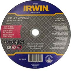 DISCO DE CORTE PARA ACO INOX 9”X2MMX7/8” IRWIN
