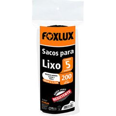 SACO LIXO 90X115CM 200L PT C/5UN FOXLUX