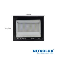 REFLETOR LED 200W BIVOLT 6500K NITROLUX