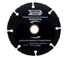 DISCO DE CORTE PARA MADEIRA 4.3/8”X20MM FERTAK