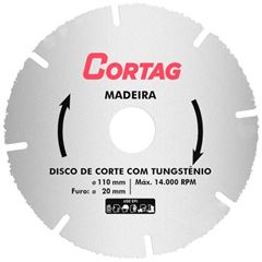 DISCO DE CORTE PARA MADEIRA 4.3/8”X20MM CORTAG