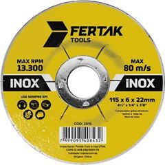 DISCO DESBAST 4.1/2” X 1/4” X 7/8” INOX FERTAK