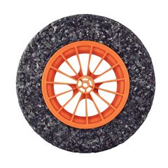 RODA PLASTICA LARANJA COM PNEU MACICO BUCHA TRAMONTINA