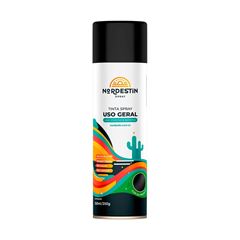 TINTA SPRAY USO GERAL 350ML PRETO BRILHANTE NORDESTIN