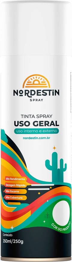 TINTA SPRAY USO GERAL 350ML VERNIZ BRILHANTE NORDESTIN