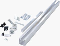 KIT P/PORTA CORRER EMBUTIR 2 ROLDANAS 40KG TRILHO 2,00M NOVO HORIZONTE