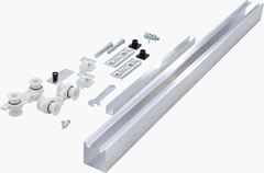 KIT P/PORTA CORRER EMBUTIR 4 ROLDANAS 60KG TRILHO 2,00M NOVO HORIZONTE