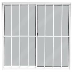 JANELA ALUMINIO BRANCA 60X60 COM GRADE VIDRO LISO PREMIUM CLM