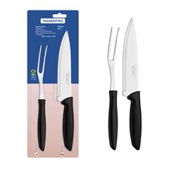 CONJUNTO TRINCHANTE INOX 2 PECAS PLENUS PRETO TRAMONTINA