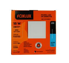 LUM LED PAINEL EMB QUAD 18W 6500K FOXLUX