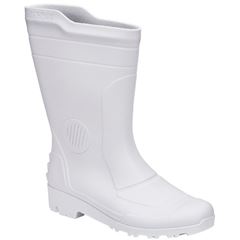BOTA PVC BRANCA N45 SEM FORRO CANO MEDIO PEGA FORTE