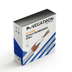 CABO COAXIAL CAIXA DBL 100M BRANCO MEGATRON