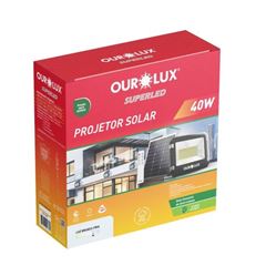 REFLETOR SOLAR 40W 6500K PRETO IP65 OUROLUX
