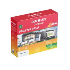 REFLETOR SOLAR 60W 6500K PRETO IP65 OUROLUX