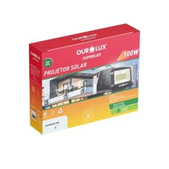 REFLETOR SOLAR 100W 6500K PRETO IP65 OUROLUX