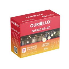 CORDAO LUZ E27 IP65 P/10 LAMPADAS PRETO OUROLUX