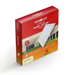 PLAFON LED SUPER ECO PVC EMBUTIR QUADRADO 24W 6500K BIV OUROLUX