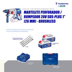 MARTELETE PERFURADOR/ROMPEDOR 20V 4AH 1 BY TOTAL TRAMONTINA