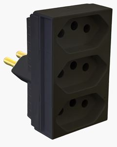 PINO ADAPTADOR 3 SAIDAS MONOBLOCO 2P+T BRANCO ILUMI