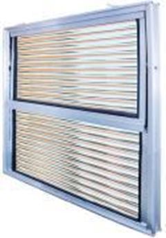 BASCULANTE ALUMINIO NATURAL 2 FOLHAS A30XL30CM VIDRO CANELADO FENIX