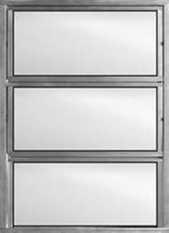 BASCULANTE ALUMINIO NATURAL 3 FOLHAS A60XL40CM VIDRO LISO FENIX