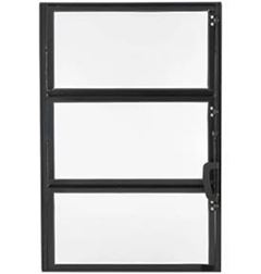 BASCULANTE ALUMINIO 3FOLHAS PRETO A60XL40CM VIDRO LISO FENIX