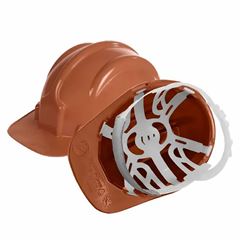 CAPACETE SEGURANCA COM CARNEIRA MARROM PLASTCOR